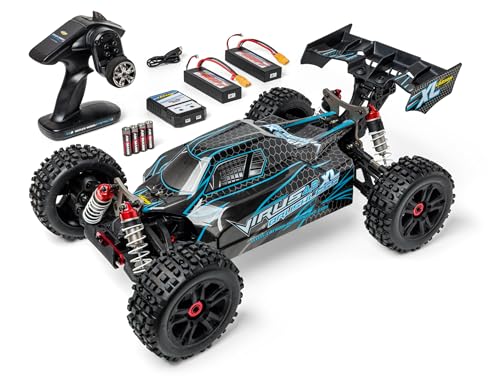 Carson 500409081 1:8 Virus 4.2 XL 100% RTR schwarz/türkis- RC Auto, Ferngesteuertes Auto, Geschwindigkeit bis zu 80 km/h, 100% RTR Modell, inklusive Fernsteuerung von Carson