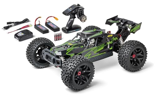 Carson 500409084 1:8 Virus Extreme 2.4G 100% RTR grün - RC Buggy, ferngesteuertes Auto, Offroad, hochwertig, RC Fahrzeug, RC Auto 70 km/h, RC Auto von Carson