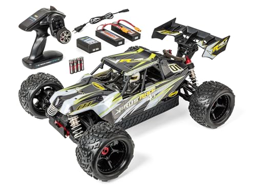 Carson 500409087 1:8 Virus Race 4.3 4S brushless 100% RTR weiß - RC Buggy, ferngesteuertes Auto, Offroad, hochwertig, RC Fahrzeug, RC Auto 80 km/h, RC Auto von Carson