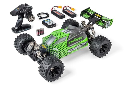 Carson 500409095 1:8 King of Dirt 2.0 100% RTR grün - RC Buggy, ferngesteuertes Auto, Offroad, hochwertig, RC Fahrzeug, RC Auto 75 km/h, RC Modellbau von Carson