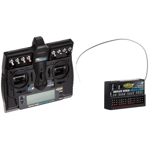 Carson 500501004 FS Reflex Stick Multi PRO LCD 2.4 GHz – 14-Kanal-Fernsteueranlage & 500501540 Modellsport Reflex Stick Multi Pro 14-Kanal Empfaenger 2,4GHz von Carson