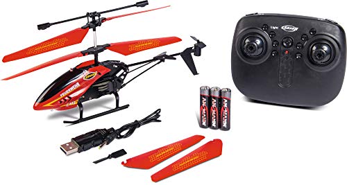 Carson 500507138 - Easy Tyrann 180 Feuerwehr 2.4G 100% RTF, LED Scheinwerfer und Warnlicht, Ferngesteuerter Helikopter, RC Helikopter, inkl. Batterien und Fernsteuerung, 100% flugfertig rot von Carson