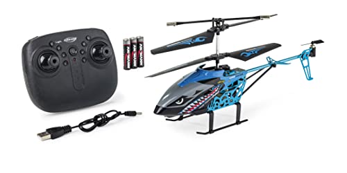 Carson 500507173 Easy Tyrann 280 2.4G 100% RTF blau – RC Heli, Ferngesteuerter Helikopter, Robustes RTF (Ready to Fly) Modell für Einsteiger, inklusive Batterien, für Kinder ab 12 Jahren von Carson