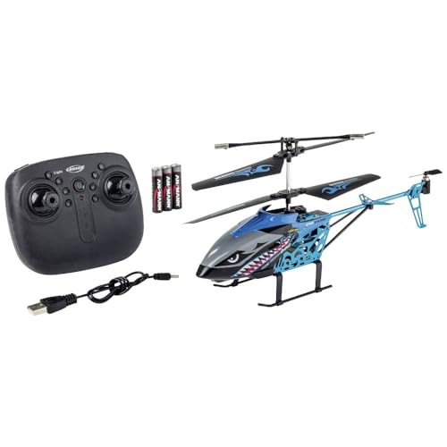 Carson 500507173 Easy Tyrann 280 2.4G 100% RTF blau – RC Heli, Ferngesteuerter Helikopter, Robustes RTF (Ready to Fly) Modell für Einsteiger, inklusive Batterien, für Kinder ab 12 Jahren von Carson