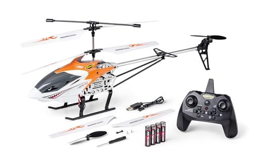 Carson 500507184 Easy Tyrann 670 Autostart 100% RTF orange – RC Heli, Ferngesteuerter Helikopter, Robustes RTF (Ready to Fly), Outdoor Helikopter, RC Flugzeug von Carson