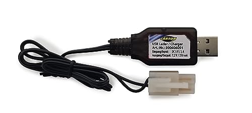 Carson 5006060891 USB Lader 7,2V 250mAh NiMH Tamiya Stecker - Ladekabel, RC Ladekabel, Ladekabel für LiIon Akkus von Carson