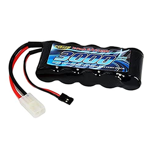 Carson 500608143 Empfang 6V/3000mAh NiMH TAM/JR-RC, Ersatzbatterie, Akku für ferngesteuerte Autos, RC-Zubehör von Carson