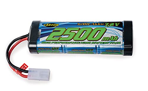 Carson 500608222-7,2V/2500mAh NiMH Race Akku TAM, wiederaufladbar, mit Tamiya Stecker, Akkupack für RC Auto, Ersatzzakku ferngesteuertes Fahrzeug, hochwertig, Modellbau von Carson