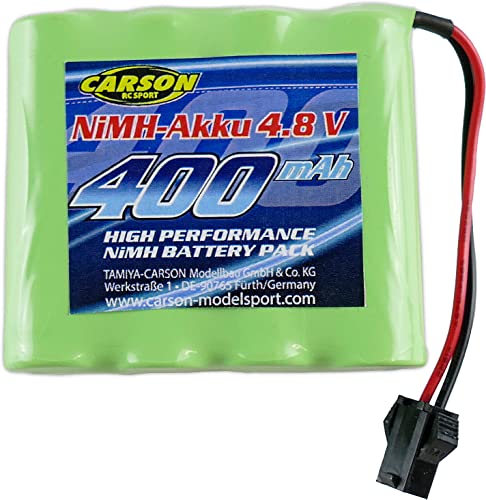 Carson 500608240 4,8V/400mAh NiMH Akku RC-BAU JST - RC Akku, Ersatzakku, Akku für ferngesteuerte Autos, RC Auto, Akku für RC Modelle, RC Batterie von Carson