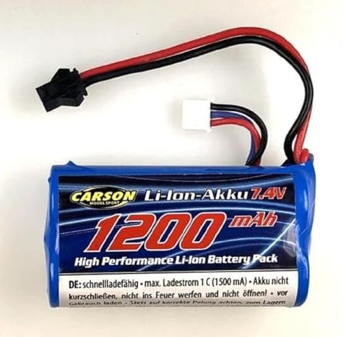 Carson 500608255 7,4V/1200mAh LiION Land Rover JST - Ersatzbatterie, RC-Batterie, Zubehör für ferngesteuerte Fahrzeuge, Ersatzbatterie für Modellfahrzeuge von Carson