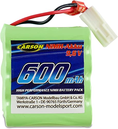 Carson 500608256 9,6V/600mAh NiMH Amphi Pow.Truck Mini Stecker Tamiya - Ersatzbatterie; RC Batterie,Zubehör für ferngesteuerte Fahrzeuge, Ersatzbatterie für Modellbau von Carson