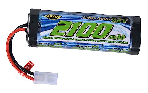 Carson 500608270 7,2 V/2100 mAh NiMH Race TAM Akku – wiederaufladbar, mit Tamiya-Stecker, Akku-Pack für RC Auto, Ersatzakku für ferngesteuertes Fahrzeug, hohe Qualität, Modellbau von Carson