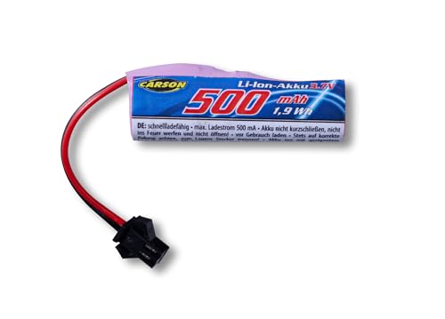 Carson 3,7V/500mAh LiIon Akku Race Rival JST - RC Auto, Ersatzakku, Akku für RC Modelle, Batterie für ferngesteuerte Autos von Carson