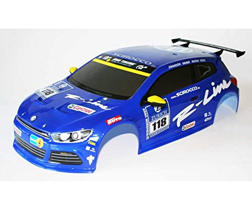 Carson 500800051-1:10 Karosserie VW Scirocco mit Dekor, blau von Carson