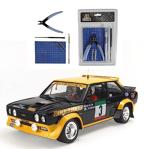 Tamiya 20069 1:20 FIAT 131 Abarth Olio + Werkzeug-Set - Plastik Bausatz, Plastikbausatz mit Zubehör, Plastikmodellbau, Plastikmodell, Modellbau von Carson