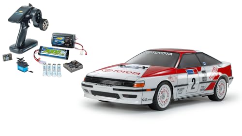 Tamiya 47491 1:10 RC Set Toyota Celica GT-Four Lackiert mit RC-Reflex Pro 3 Elektro Set - ferngesteuertes Auto, RC Fahrzeug, Modellbau, Bausatz zum Zusammenbauen, Hobby, Basteln von Carson