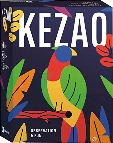 KEZAO - Buntes und lustiges Kartenspiel mit 4 Würfeln – Schnelligkeit und Beobachtung – Gesellschaftsspiel für Familie und Kinder – schnelle und rhythmische Spiele – einfache Regeln, blau, gelb, von KEZAO