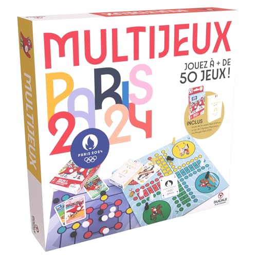 LA DUCALE - Multispiele Olympische und Paralympische Spiele Paris 2024 – Traditionelle Spiele – Spiele mit 54 Karten und 7 Familien inklusive – für 2 bis 12 Spieler – Spiel mit Familie und Freunden von LA DUCALE