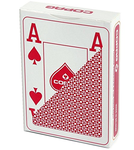 Copag 22564061 40035, Poker 22564061-Plastik Jumbo Index mit 4 Eckzeichen, Rot, bunt von Copag