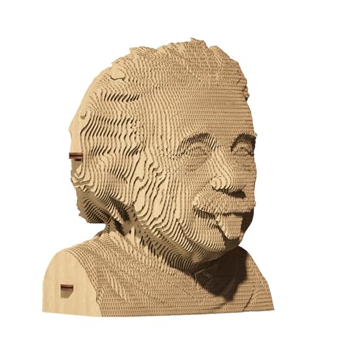 Cartonic 3D-Puzzle Einstein aus recycelter Pappe, 172-teilig, geeignet für 14-99 Jahre, Fortgeschritten, Realistisch, unisex, Einstein, Umweltfreundlich, Einfache Montage von Cartonic