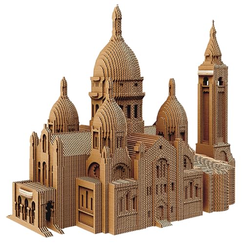 3D-Puzzle-Set CARTONIC – Heiliges Herz Basilica – Paris – 3D-Puzzle aus Karton – der Karton verwandelt sich in eine Relieffigur – alle Altersgruppen – 183 Teile Cardboard 3D Jigsaw Puzzle von Cartonic