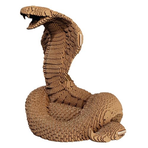 Cartonic - Schlange - Cobra - Konstrukteur aus Karton 3D - Maßmodell - Geschenk für Erwachsene und Kinder - Architekturfigur - Snake - Puzzle-Set von Cartonic