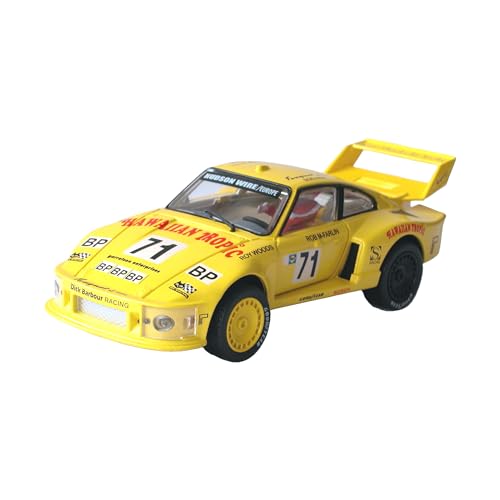 Cartronic Porsche Turbo 935, gelb (Maßstab 1:24) - Slotcar Rennauto mit Front-, Rückbeleuchtung 124 Auto-Rennbahnen - für Kinder ab 6 Jahren von Cartronic