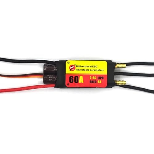 2-6S LiPo 40A 60A 80A 100A Bidirektional Einstellbar ESC, Programmierer für RC Boot Unterwasser Propeller RC Car (100A) von Caruner