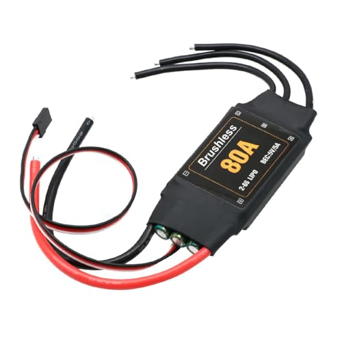 Caruner 2-6S LiPo 80A Brushless ESC BEC 5V 5A für RC Flugzeug Flugzeuge von Caruner