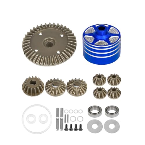 Differentialgetriebe aus Metall mit Differentialschale RC-Teile für Tamiya XV-02 MB-01 XM-01 BT-01 TT-02 TT-02D TT-02R TT-02B TT-02BR TT-02 Type-S TT-02 Type-SRX RC Auto (blau) von Caruner