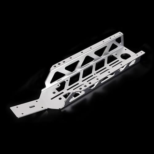 Hollow Out Metall Hauptrahmen Chassis RC Ersatzteile für Rofun Rovan BAHA Baja 1/5 5B 5T 5SC RC Auto, Silber von Caruner