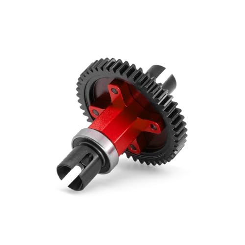 Karbonstahl M1 46T Stirnradgetriebe Center Differential gerade Welle Montage RC verbesserte Teile für TRAXXAS 1/8 4WD SLEDG RC Auto, Rot von Caruner