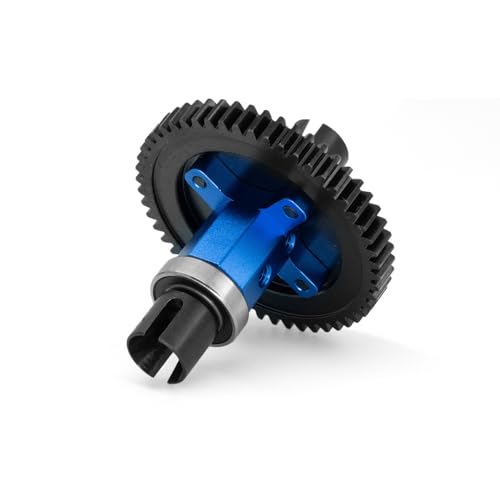 Karbonstahl M1 52T Stirnradgetriebe Center Differential gerade Welle Montage RC verbesserte Teile für TRAXXAS 1/8 4WD SLEDG RC Auto, Blau von Caruner