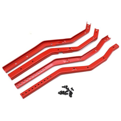 Metal Chassis Rails Group Adjustable Wheelbase RC Parts for Axial SCX10 III RC Car, Red von Caruner