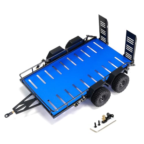 Metal Simulated Four Wheels Trailer RC Model Parts for TRAXXAS 1/18 TRX4M RC Car Crawler (Blue) von Caruner