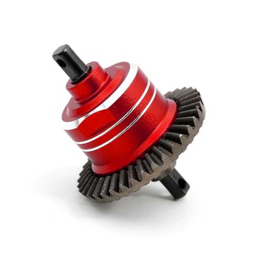 Steel Gear Differential Diff RC Upgraded Parts for TRAXXAS 1/10 Slash 4x4 Stampede 4X4 Rustler 4X4 Hoss 4x4 VXL F-150 RC Car, Red von Caruner