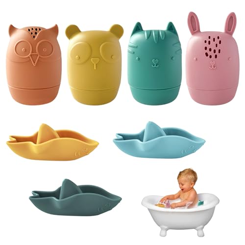 Casbomy 7 Stück Badewannenspielzeug, Badespielzeug Baby Silikon Badetiere Badewanne Badewal Wasserspielzeug, Spritztiere Weihnachten Geschenke für Babys Kleinkinder Unisex Casbomy 7 Stück Badewannenspielzeug, Badespielzeug Baby Silikon Badetiere Badewanne Badewal Wasserspielzeug, Spritztiere Weihnachten Geschenke für Babys Kleinkinder Unisex von Casbomy