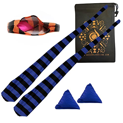 Cascade Juggling Cascade Poi Socken und Gewichte – dehnbare Trainingssocke Poi-Set – ideal für alle Niveaus (Blau und Schwarz) von Cascade Juggling