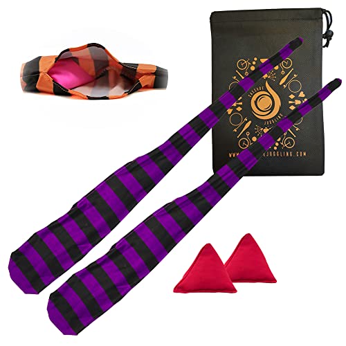 Cascade Juggling Poi Socken und Gewichte – dehnbare Trainingssocken, Poi-Set – ideal für alle Niveaus (lila und schwarz) von Cascade Juggling