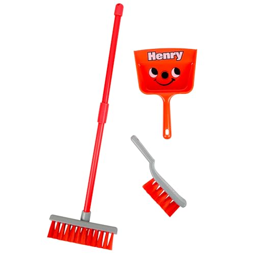 Casdon Henry Brush Set | Child-Friendly Cleaning Toy Set for Ages 3+ | Fun & Educational | Includes Broom, Brush, Dustpan! von Casdon