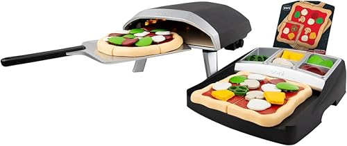 Casdon Ooni Pizza Oven & Topping Station Deluxe Set | Toy Pizza Oven & Topping Set For Children Aged 3+ | Features Real Flame Effect Light! von Casdon