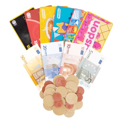 Casdon Spielgeld- & Spielzeugkarten-Set (€), Komplettes Geld-Spielzeugset, Enthält 80 Spielscheine und 40 Münzen, Perfekt für Kinder ab 3 Jahren von Casdon