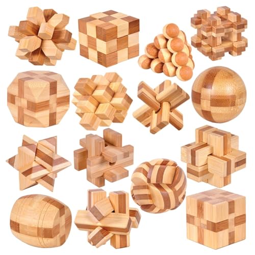 Casstad 15Styles/Set Small Lu Ban Lock IQ Brain Teaser Lernspielzeug für Kinder Kinder Entsperrspielzeug Erwachsene Langlebig von Casstad