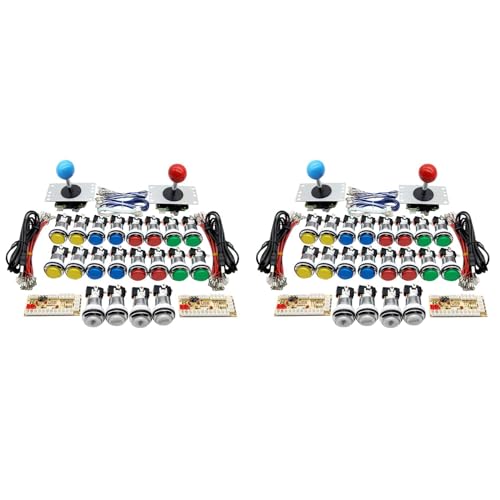 Casstad 2X Arcade DIY Kit USB Encoder Joystick Chip LED Taste für 1 & 2 Spieler USB zu PC / / KOF / von Casstad