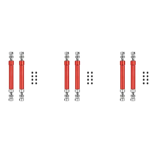 Casstad 6PCS Metall CVD Antriebswelle 110-160mm für 1/10 RC Rock Crawler Axial SCX10 90046 Trx4, Rot von Casstad