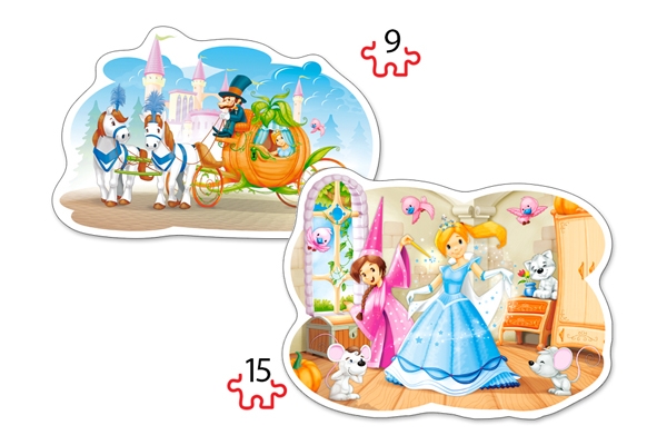 Castorland 2 Formpuzzles - Aschenputtel 9 Teile Puzzle Castorland-B-020027 von Castorland