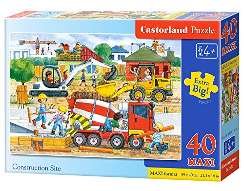 Castorland B-040018-1 - Construction Site, 40-teilig Maxi, Klassische Puzzle von Castorland