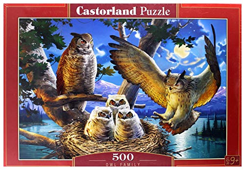 Castorland B-53322 B-53322-Owl Family Puzzle 500 Teile, Bunt, 35 x 25 x 5 cm von Castorland