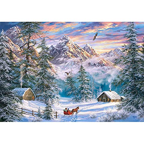 Castorland C-104680-2 Mountain Christmas-1000 stukjes Puzzle, Bunt, 1000 von Castorland