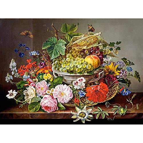 Castorland C-200658-2 Tiere Still Life with Flowers and Fruit Basket Puzzle 2000 Teile, bunt, Large von Castorland